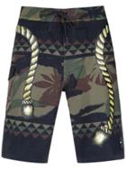 À La Garçonne Hand-painted Bermuda Shorts - Green