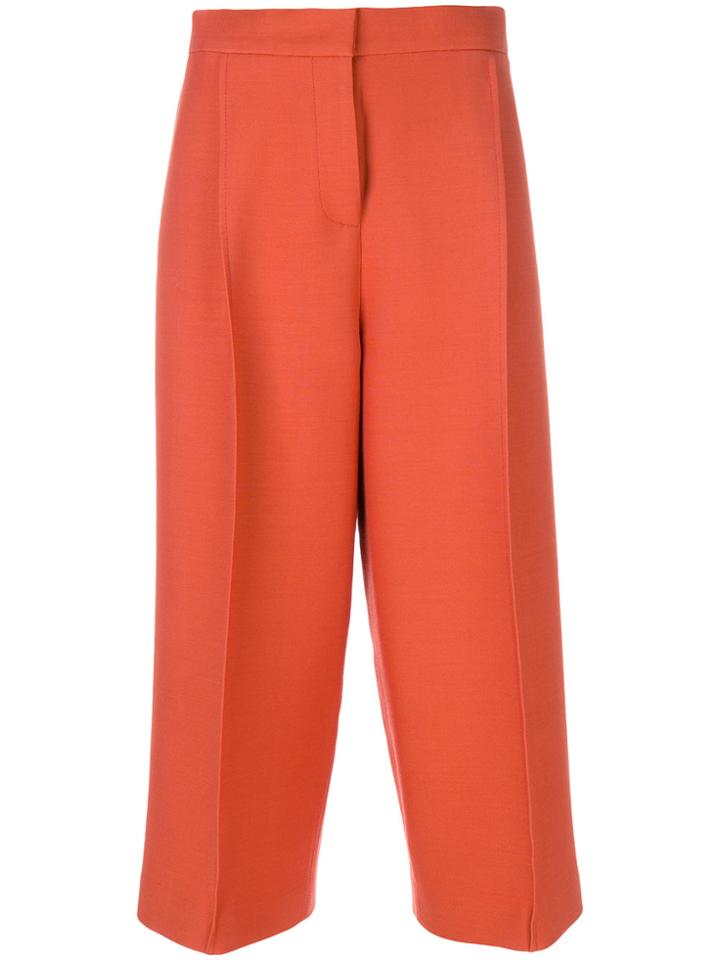 Fendi Cropped Tailored Trousers - Yellow & Orange