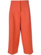 Fendi Cropped Tailored Trousers - Yellow & Orange