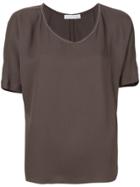 Fabiana Filippi Beaded Trim Blouse - Brown