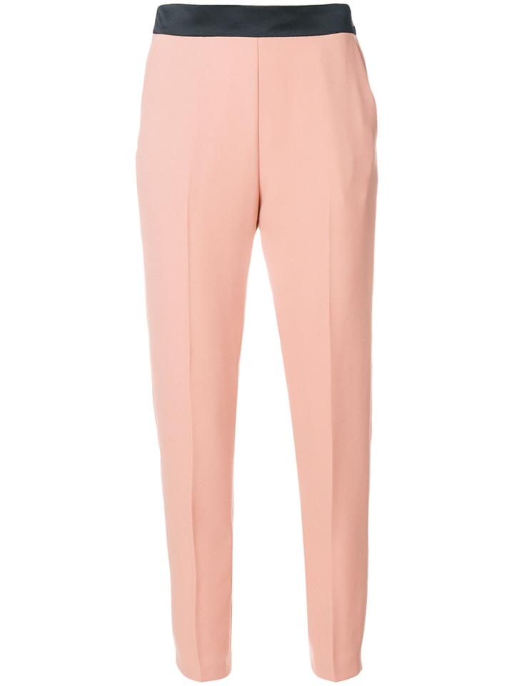 Pinko Contrast Waistband Trousers - Pink & Purple