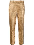 Paule Ka Fishscale Slim-fit Trousers - Gold