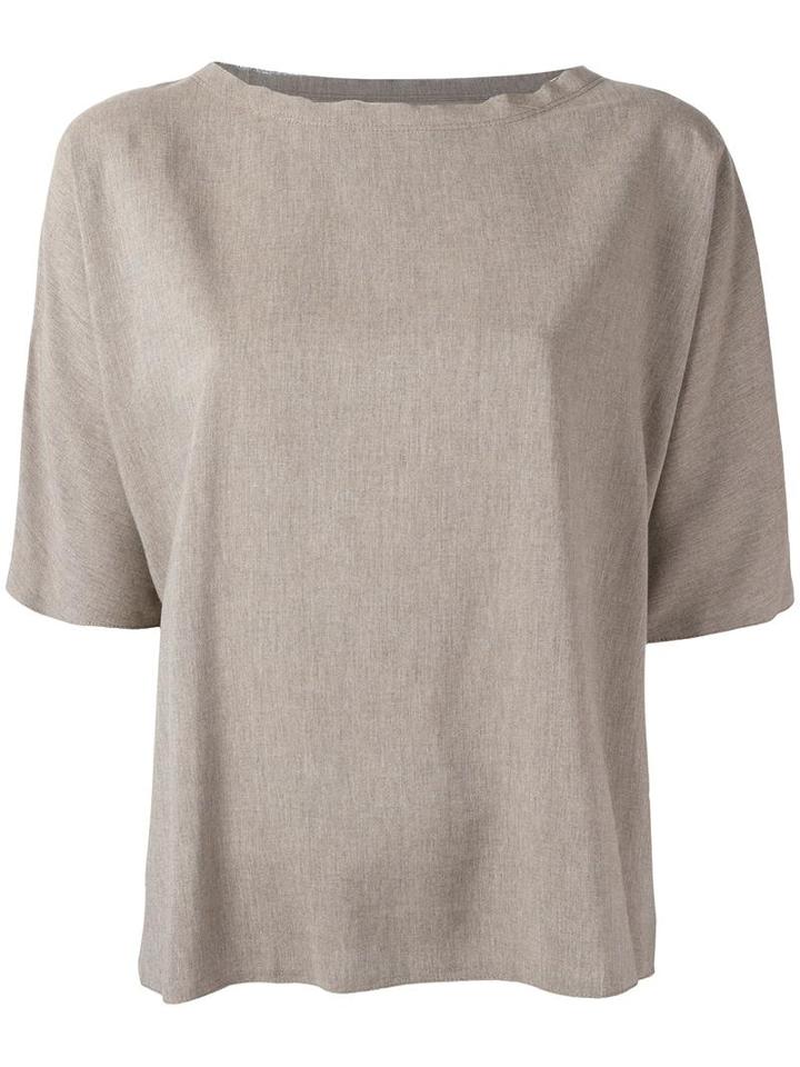 Mm6 Maison Margiela Loose Fit Shortsleeved Top, Women's, Size: 38, Nude/neutrals, Viscose