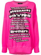 Dsquared2 Oversized Slogan Print Sweatshirt - Pink