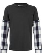 Maison Margiela Detachable Checked Sleeve Top, Men's, Size: Large, Grey, Cotton