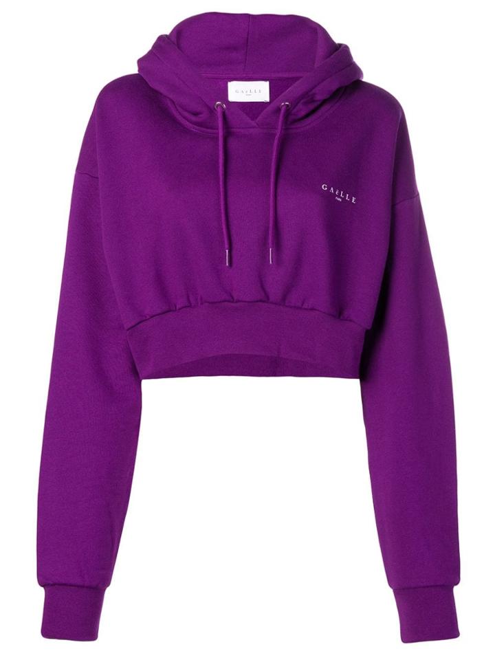 Gaelle Bonheur Cropped Hoodie - Purple