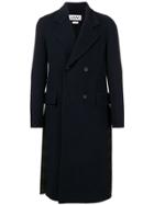 Loewe Double Breasted Pleated Back Coat - Blue