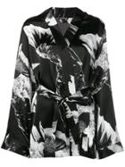 Ann Demeulemeester Graphic Print Kimono Blouse - Black