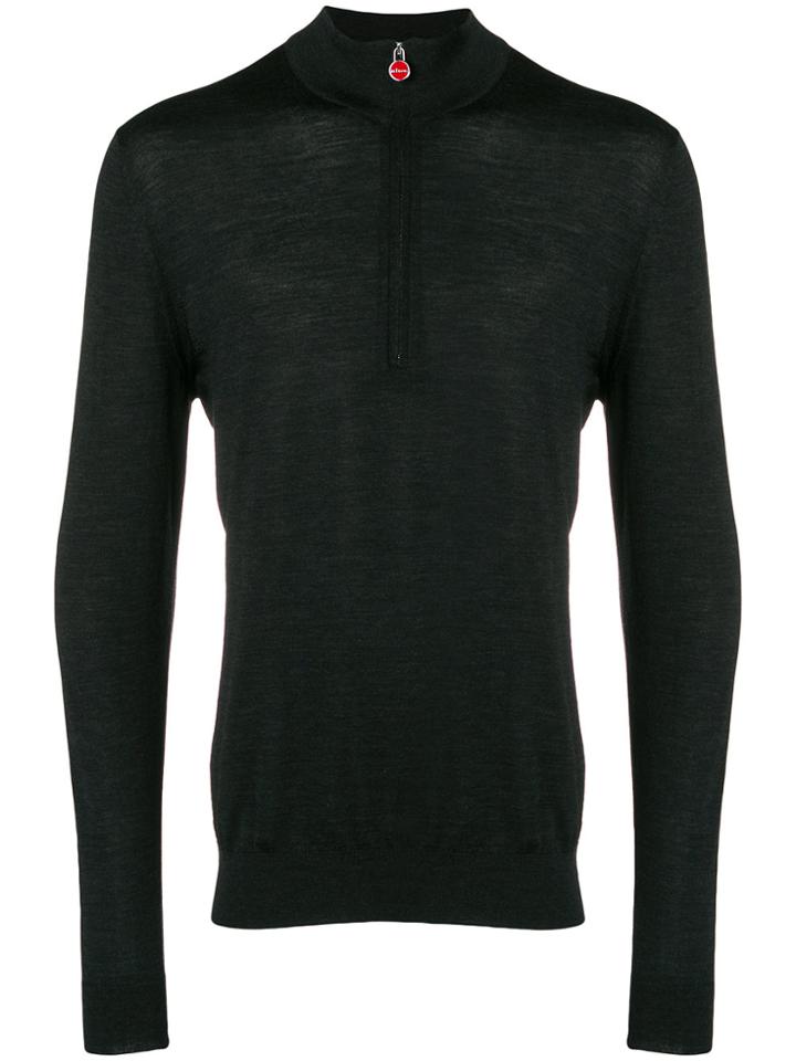 Kiton Half Zip Sweater - Black