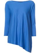 Les Copains Asymmetric Knitted Sweater - Blue