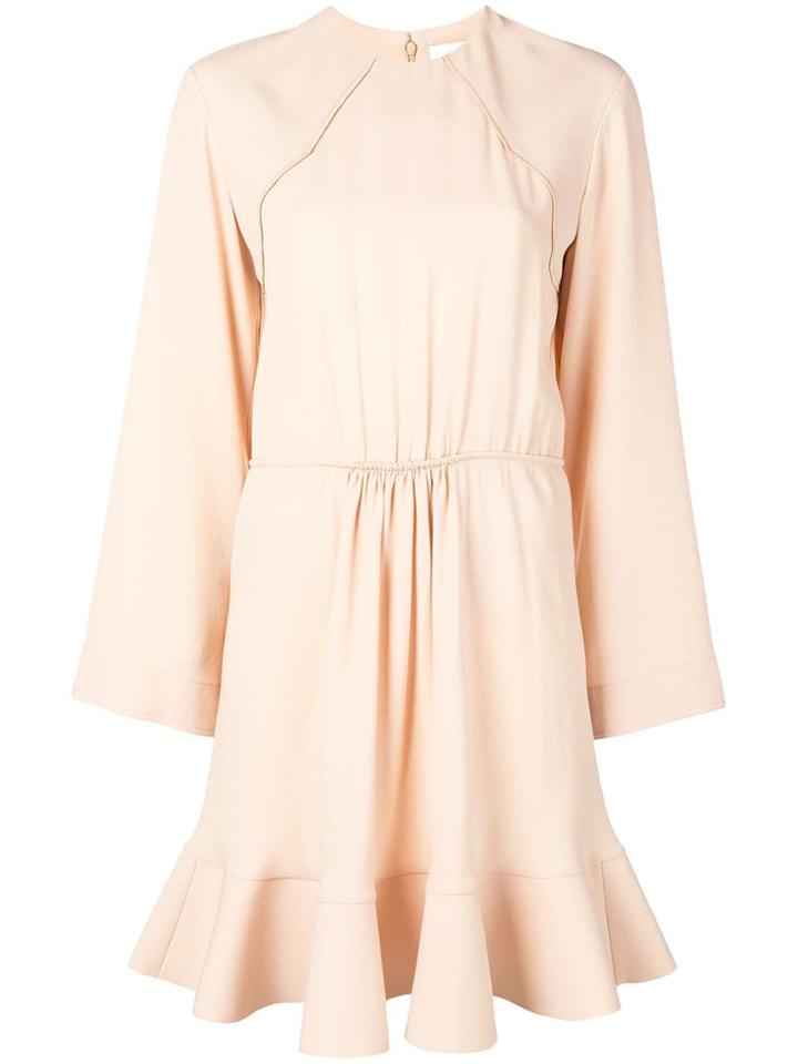Chloé Long-sleeve Flared Mini Dress - Neutrals