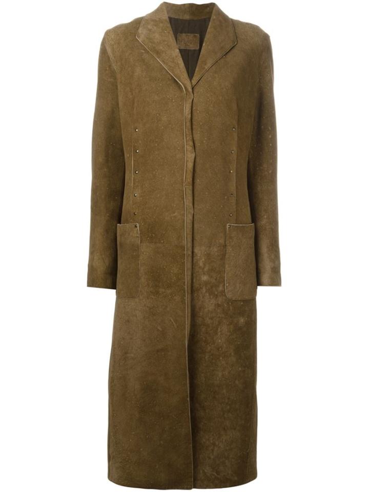 Fendi Vintage Studded Suede Long Coat