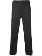 Thom Browne Herringbone Overcheck Tweed Trouser - Grey