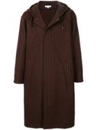 Tomorrowland Grid Print Hooded Coat - Red