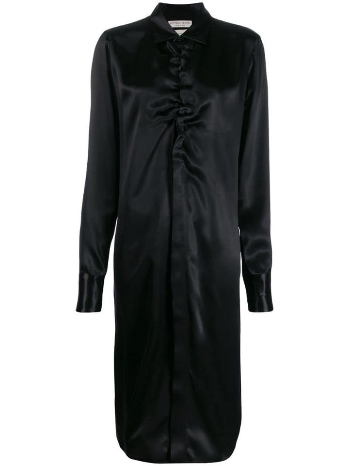 Bottega Veneta Ruched Detail Midi Dress - Black
