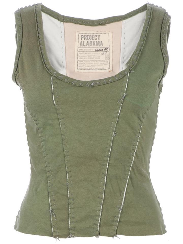 Projet Alabama Stitch Trim Tank Top, Women's, Size: Medium, Green, Cotton
