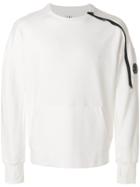 Cp Company Zipped Detail Sweatshirt - White