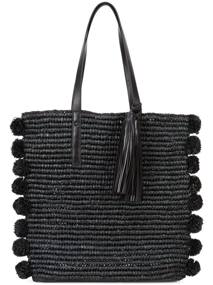 Loeffler Randall Woven Tote, Women's, Black, Nappa Leather