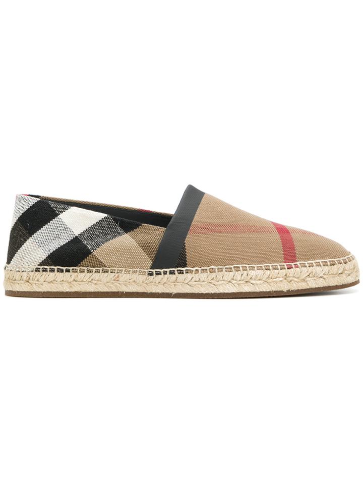 Burberry Check Espadrilles - Nude & Neutrals