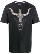 Frankie Morello Bull Graphic Print T-shirt - Black