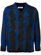 Monkey Time Floral Print Shirt, Men's, Size: Small, Blue, Rayon