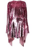Paula Knorr Sequinned Asymmetric Hem Dress - Pink