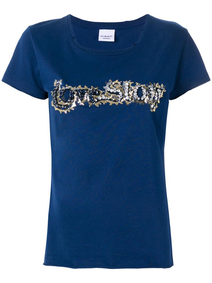 Pinko Embroidered Short-sleeve T-shirt - Blue