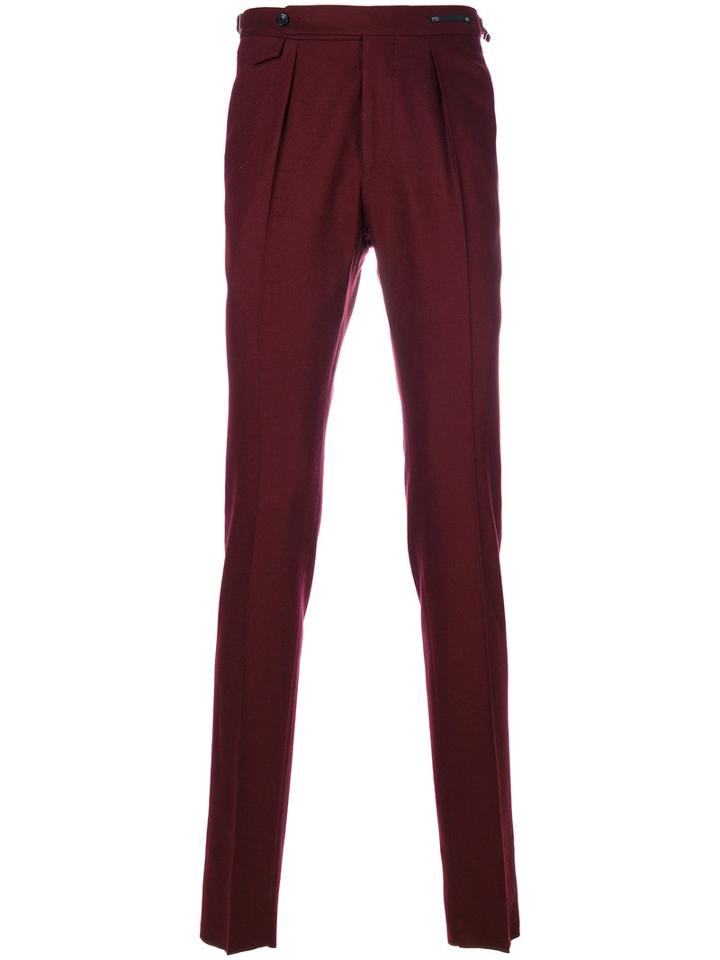 Pt01 - Pleated Trousers - Men - Spandex/elastane/virgin Wool - 52, Red, Spandex/elastane/virgin Wool
