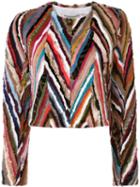 Alice+olivia Striped Cropped Jacket