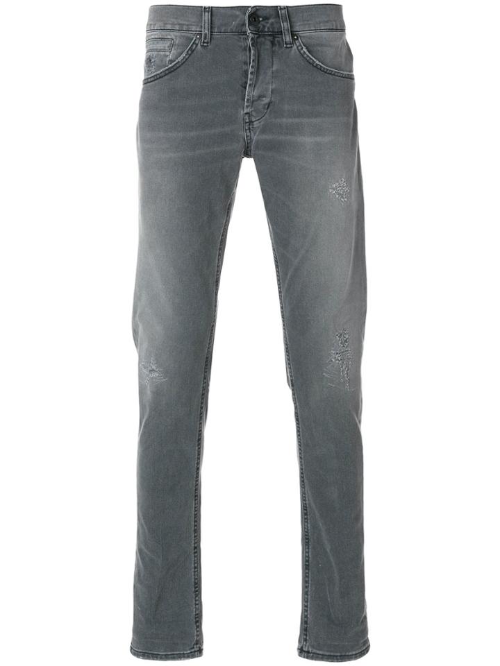 Dondup Ripped Slim-fit Jeans - Grey