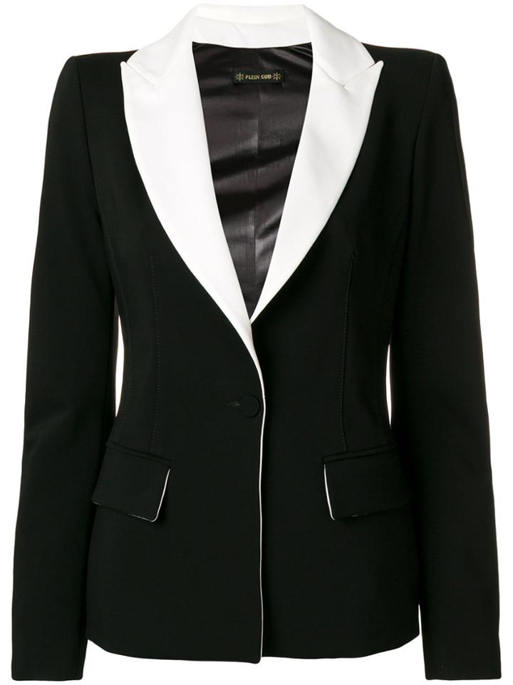 Plein Sud Contrast Lapel Blazer - Black