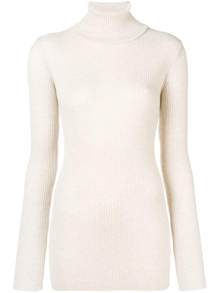 Iris Von Arnim Ribbed Knit Roll Neck Sweater - Nude & Neutrals