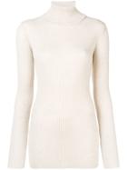 Iris Von Arnim Ribbed Knit Roll Neck Sweater - Nude & Neutrals