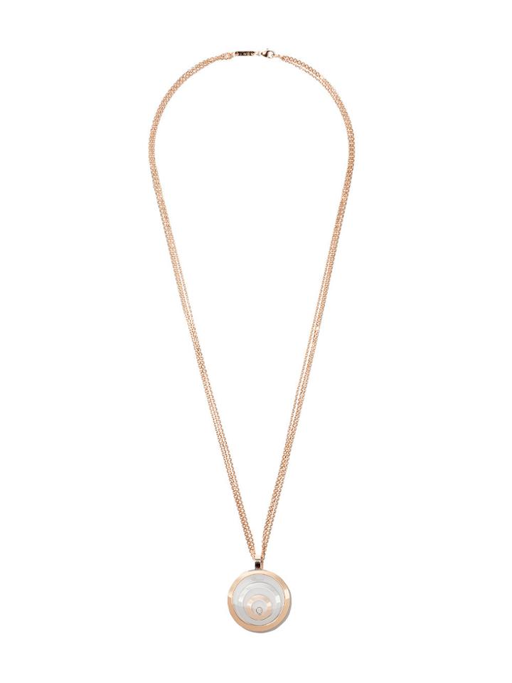 Chopard 18kt Rose & White Gold Happy Spirit Diamond Pendant Necklace -