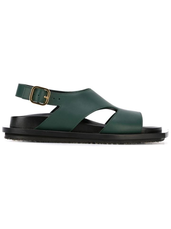 Marni Fussbett Sandals, Women's, Size: 35, Green, Rubber/leather