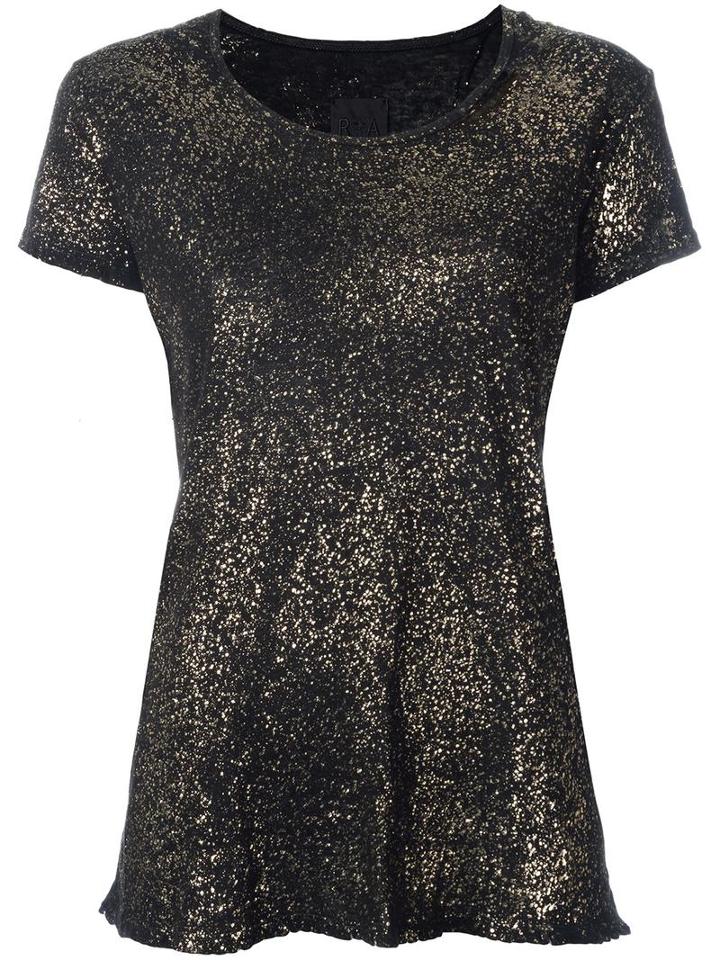 Rta Metallic T-shirt, Women's, Size: Small, Black, Cotton/cashmere