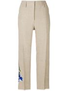 Golden Goose Deluxe Brand Floral-embroidered Trousers - Nude &