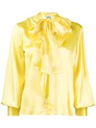 Msgm Pussy Bow Blouse - Yellow