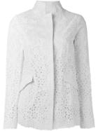 Ermanno Scervino Floral Eyelet Jacket, Women's, Size: 42, White, Cotton