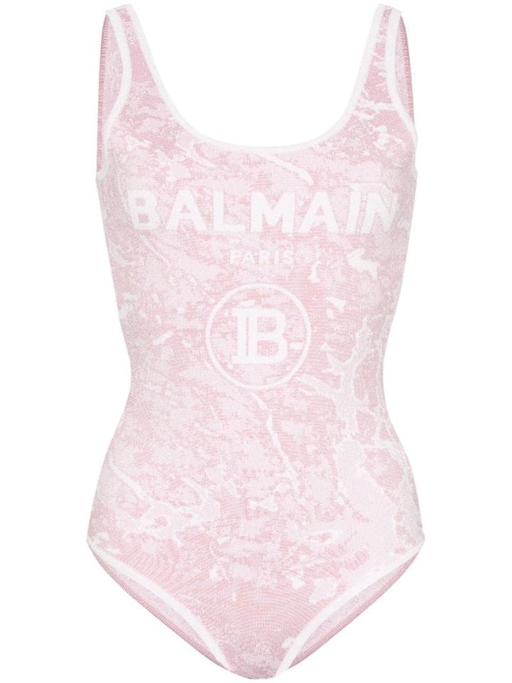 Balmain Logo-print Knitted Body - Pink