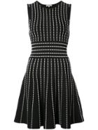 Ronny Kobo Flared Striped Dress - Black