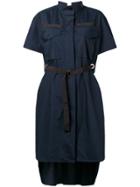 Sacai Short-sleeve Belted Dress - Blue