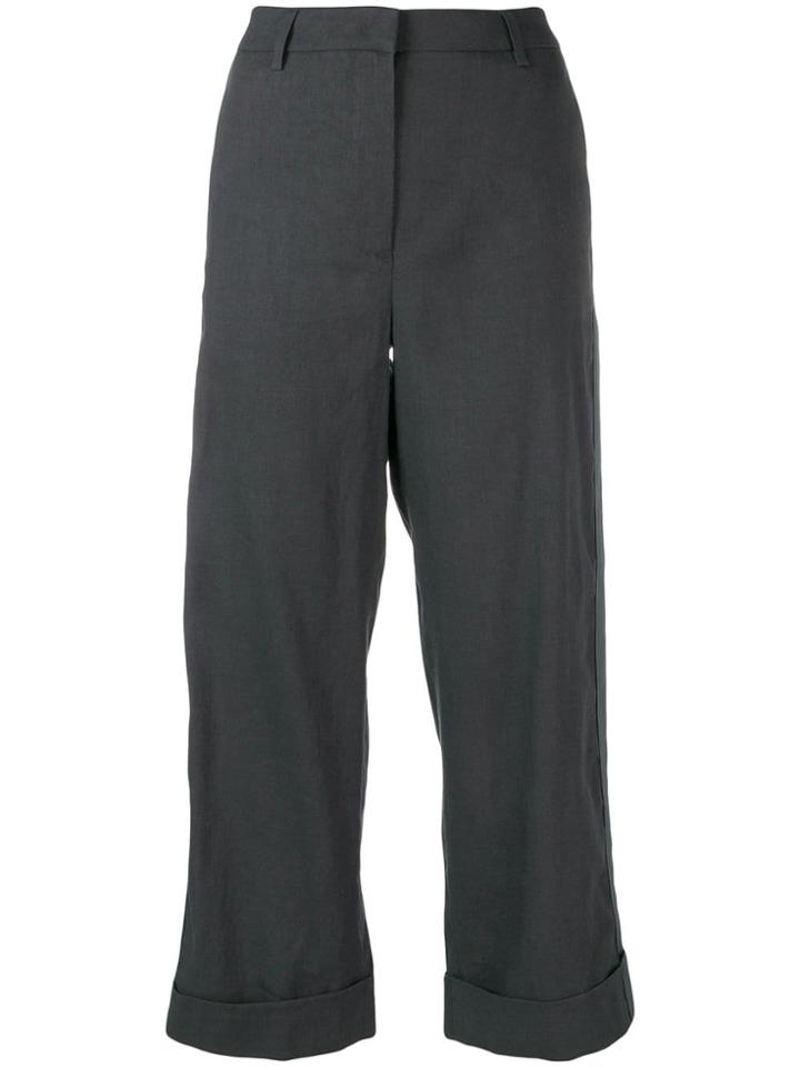 Fabiana Filippi Wide Leg Straight Trousers - Grey