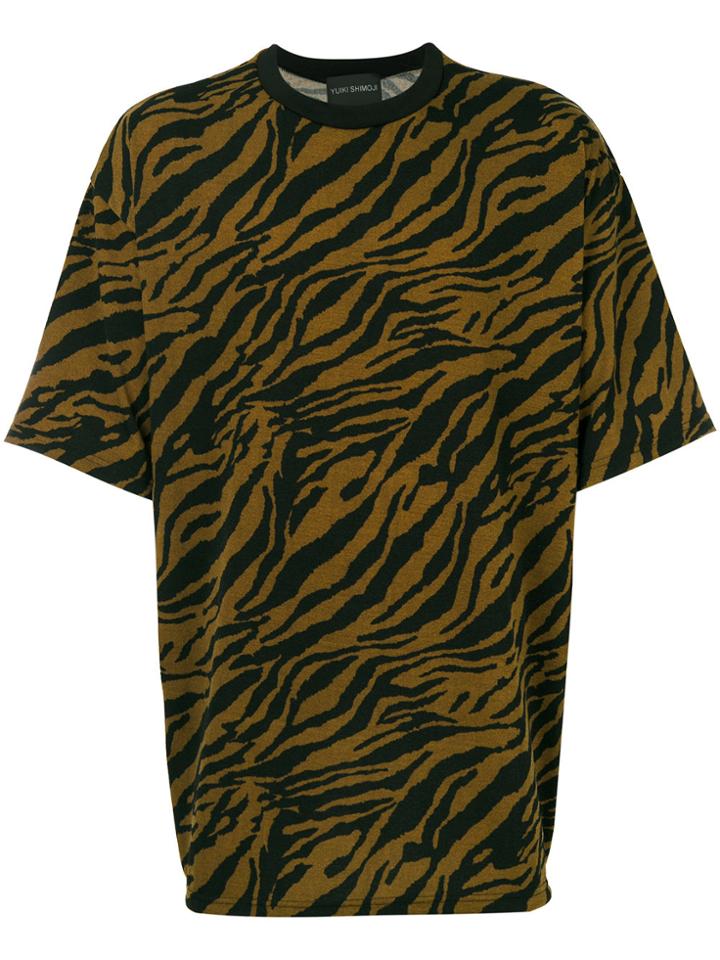 Yuiki Shimoji Oversized Tiger Print T-shirt - Black