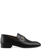 Gucci Leather Loafer With Horsebit And Double G - Black