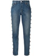 Tu Es Mon Trésor Edge Side Pearl Jeans - Blue