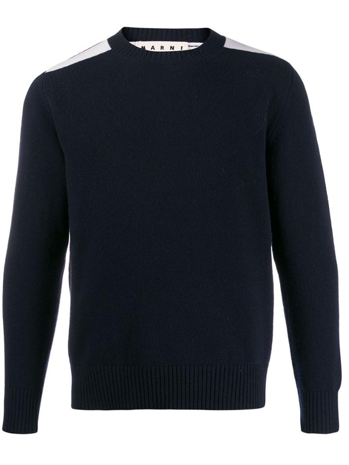 Marni Contrast Panels Jumper - Blue