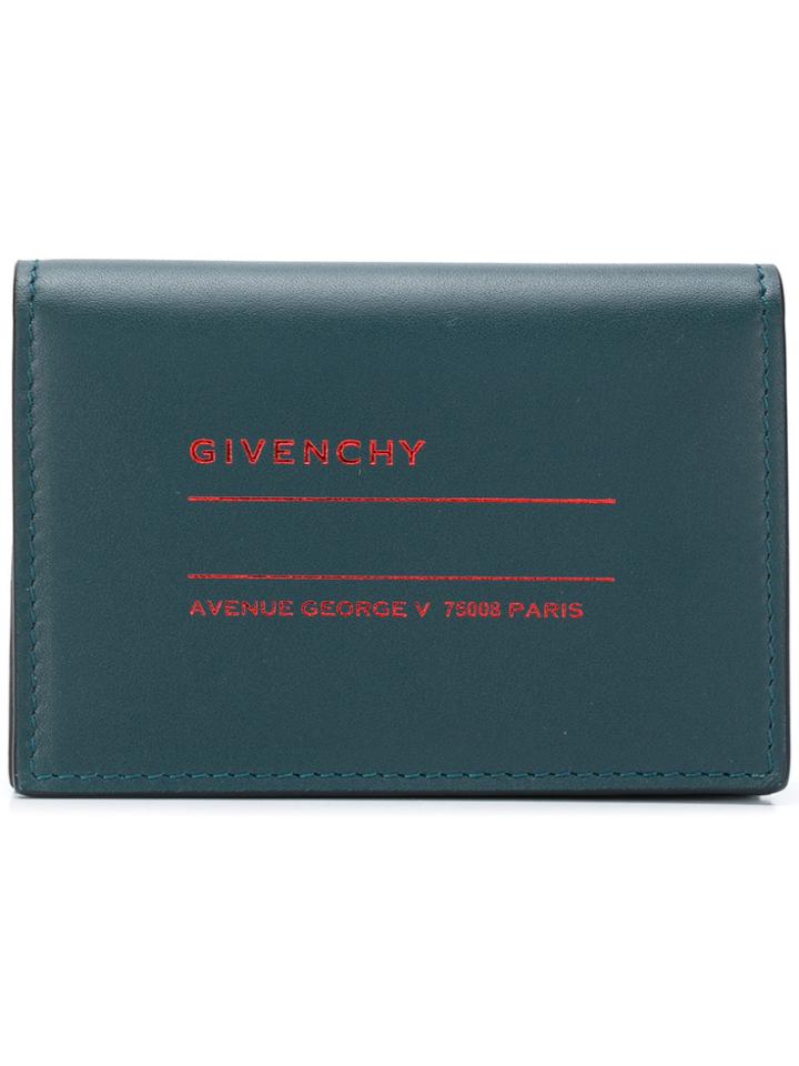 Givenchy Logo Printed Snap Bi-fold Wallet - Blue