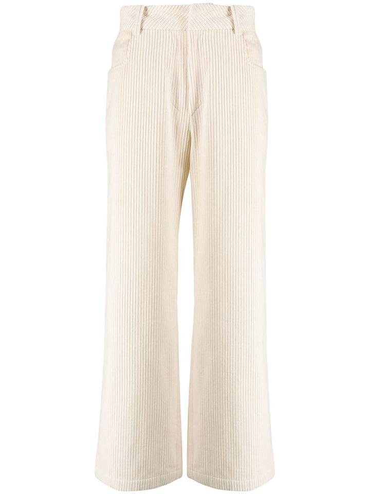 Ader Error High-rise Corduroy Chinos - White
