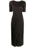 Pleats Please Issey Miyake Pleated Midi Dress - Black